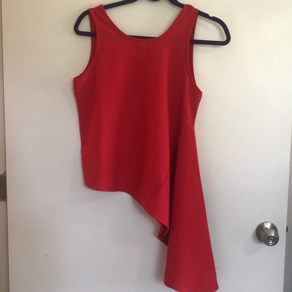 Suiteblanco Asymmetrical Red Top Womens Small - Picture 1 of 3